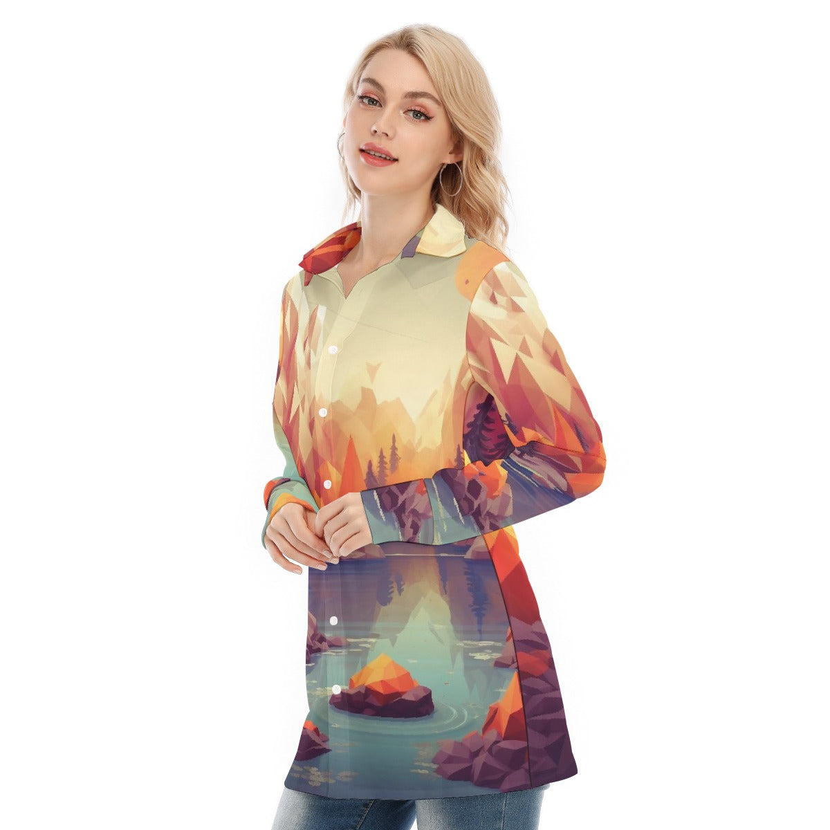 All-Over Print Women's Long Shirt