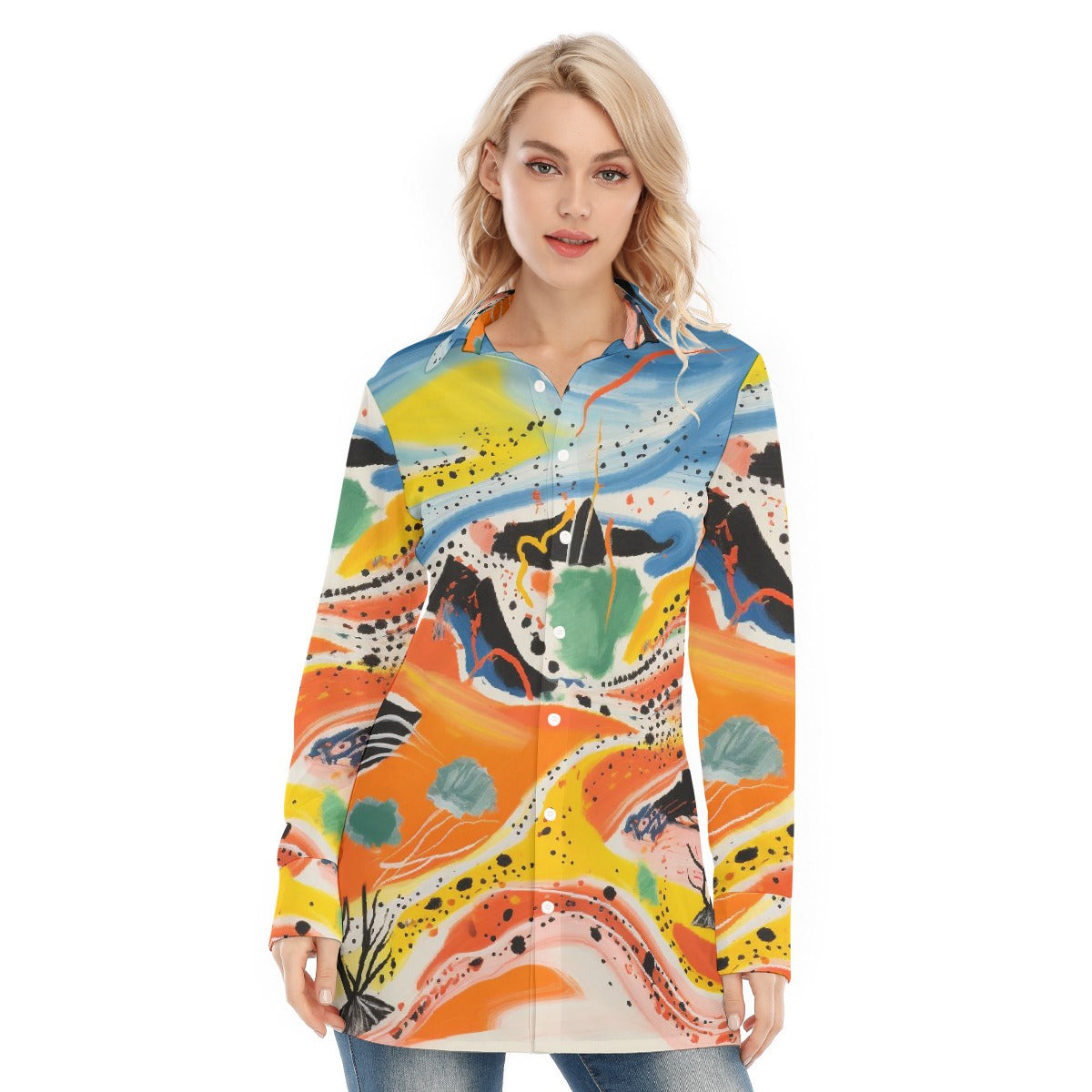 All-Over Print Women's Long Shirt