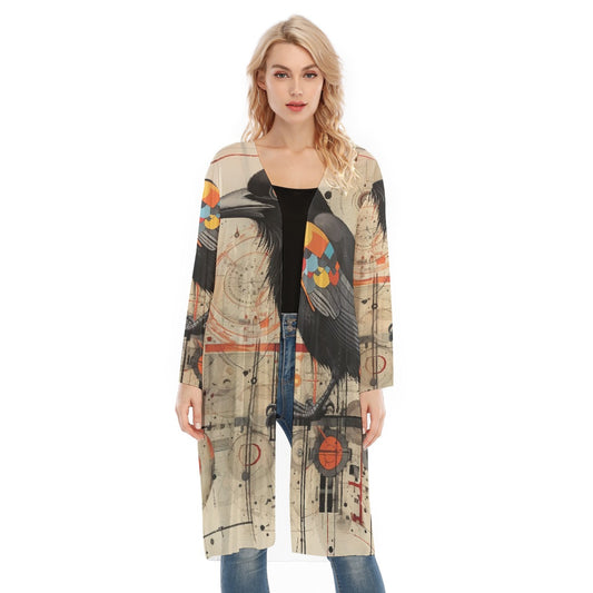 All- Over Print Women's Long Sleeve Mesh Cardigan