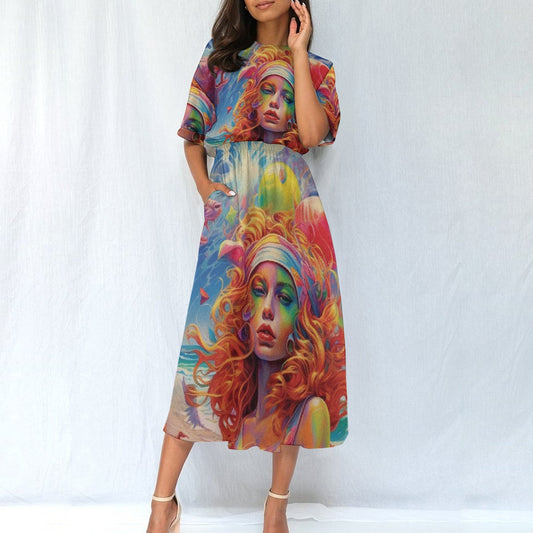 All-Over Print Women's Elastic Waist Dress