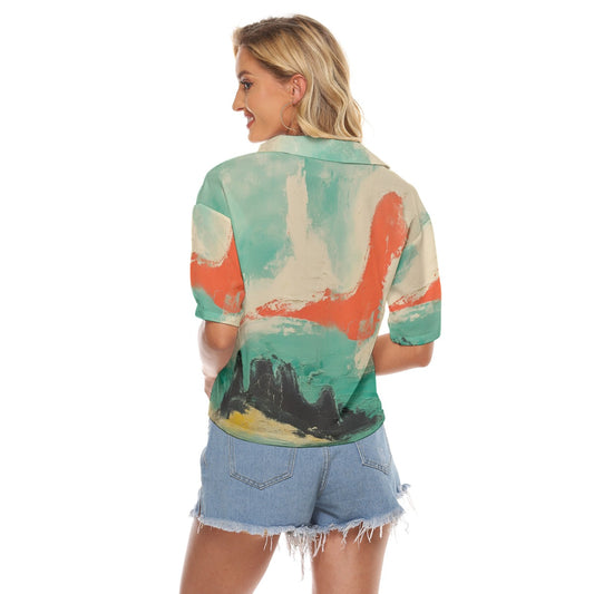 All-Over Print Women's V-neck Shirts