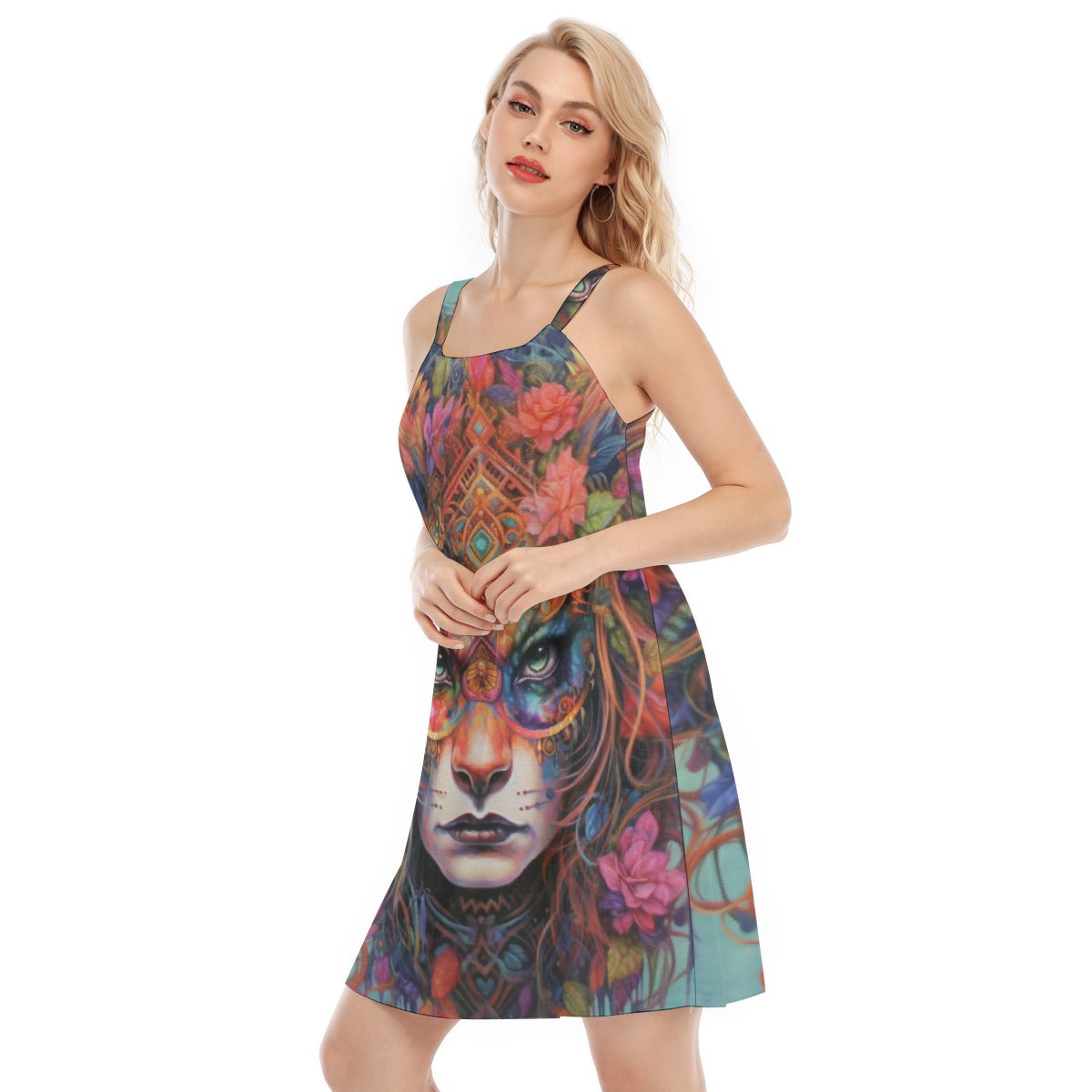 All-Over Print Women's O-neck Cami Dress