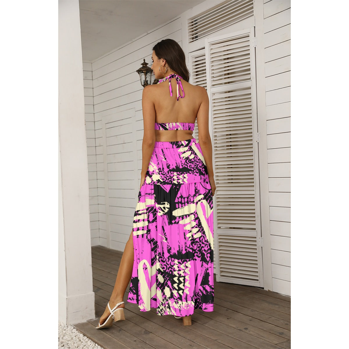 All-Over Print Women's Tie Back Wrap Dress