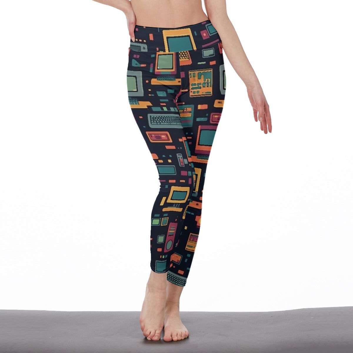 All-Over Print Women's High Waist Leggings | Side Stitch Closure