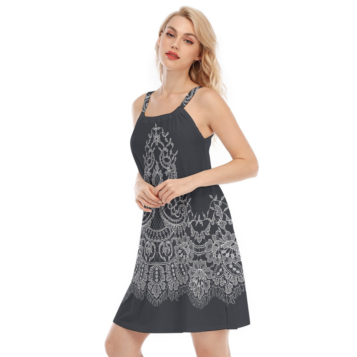 All-Over Print Women's O-neck Cami Dress