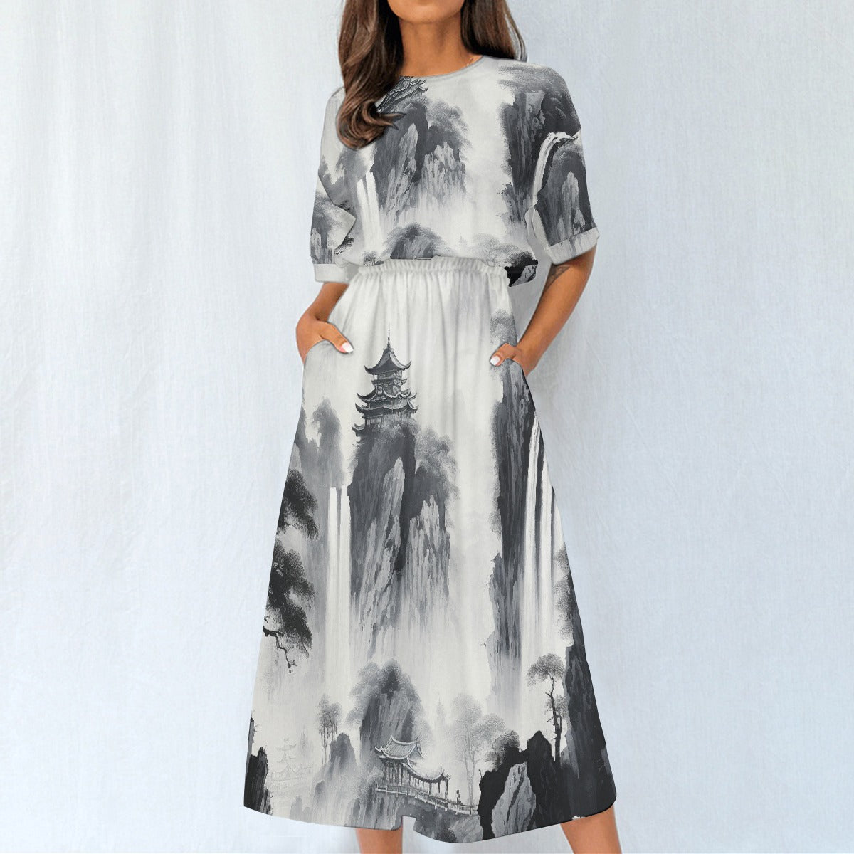 All-Over Print Women's Elastic Waist Dress