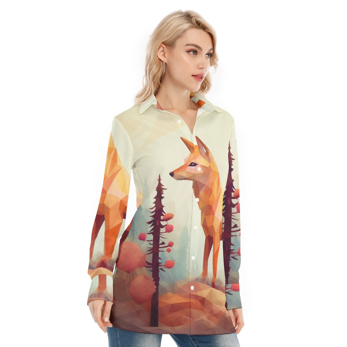 All-Over Print Women's Long Shirt