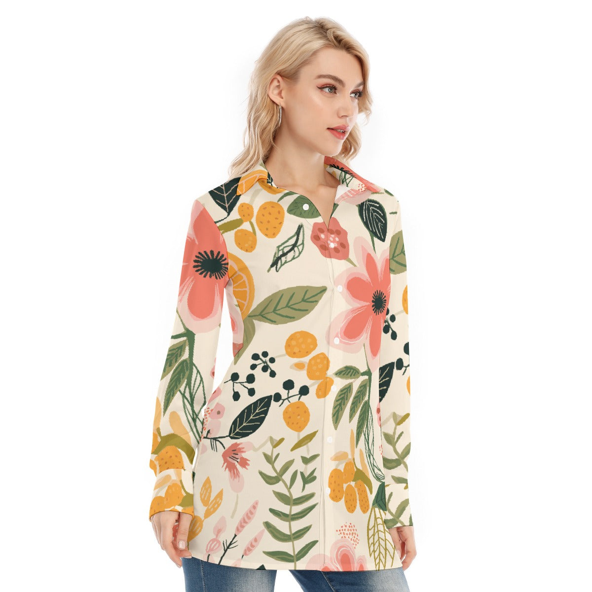 All-Over Print Women's Long Shirt