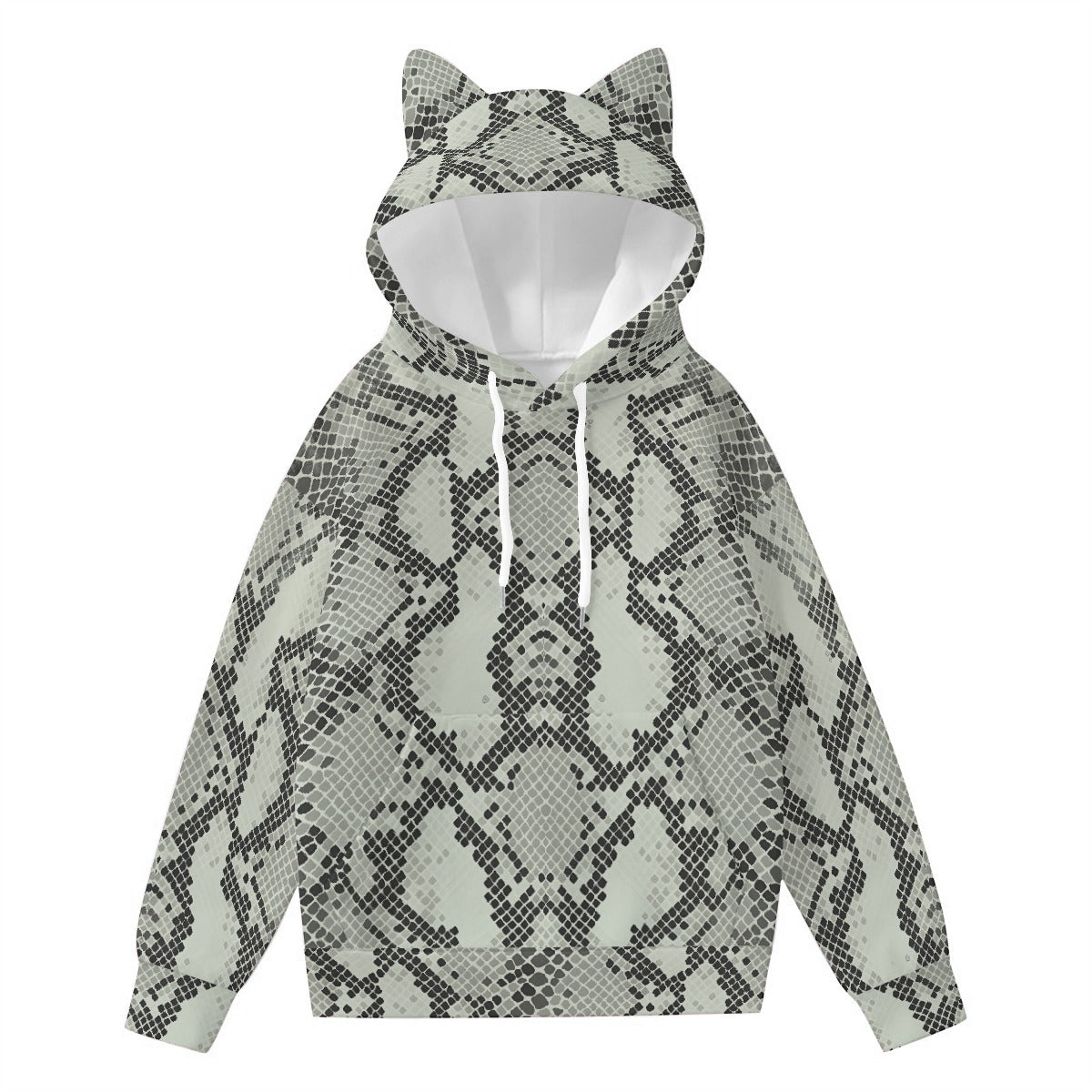 All-Over Print Women’s Hoodie With Decorative Ears