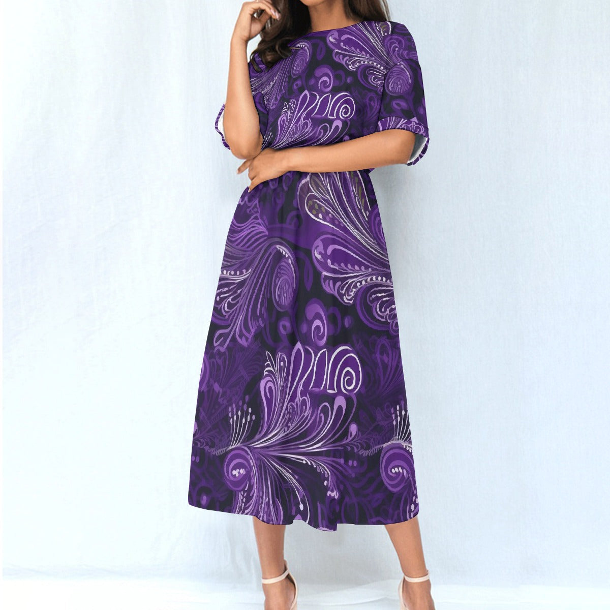 All-Over Print Women's Elastic Waist Dress