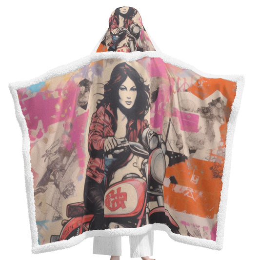 All-Over Print Unisex Wearable Hooded Blanket