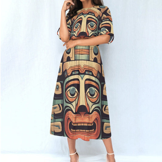 All-Over Print Women's Elastic Waist Dress