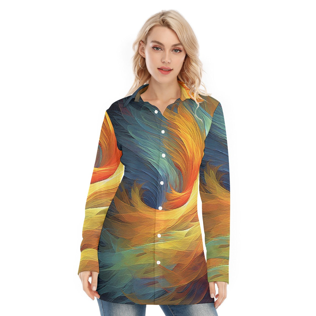 All-Over Print Women's Long Shirt