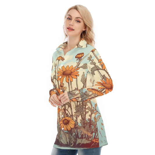 All-Over Print Women's Long Shirt