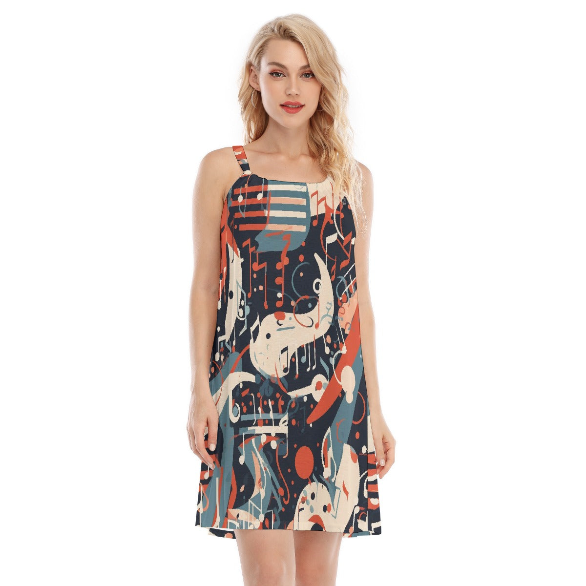 All-Over Print Women's O-neck Cami Dress