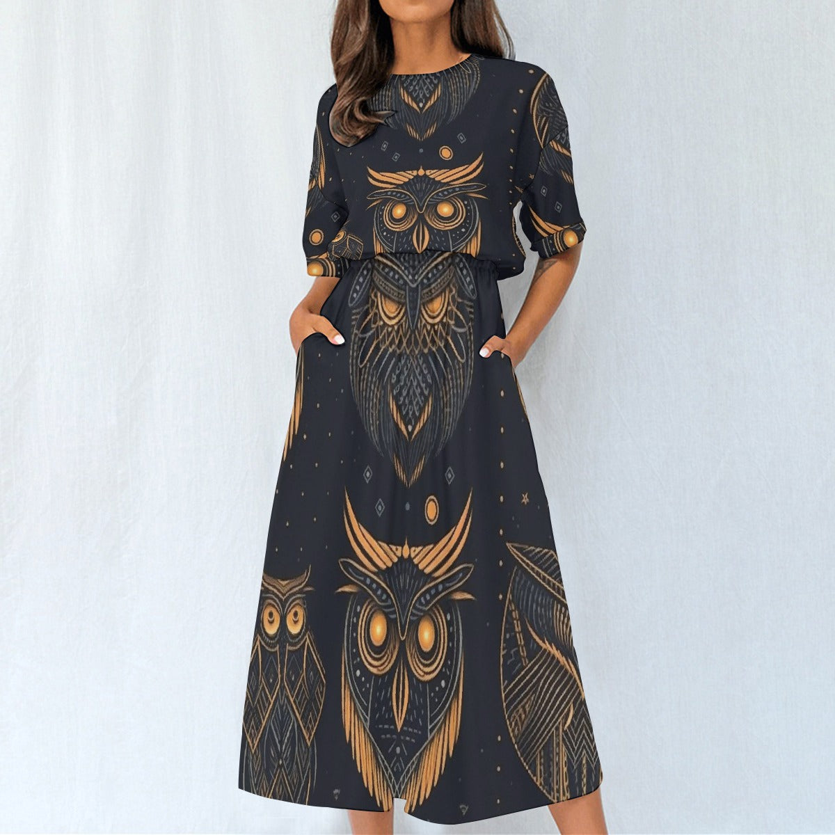 All-Over Print Women's Elastic Waist Dress