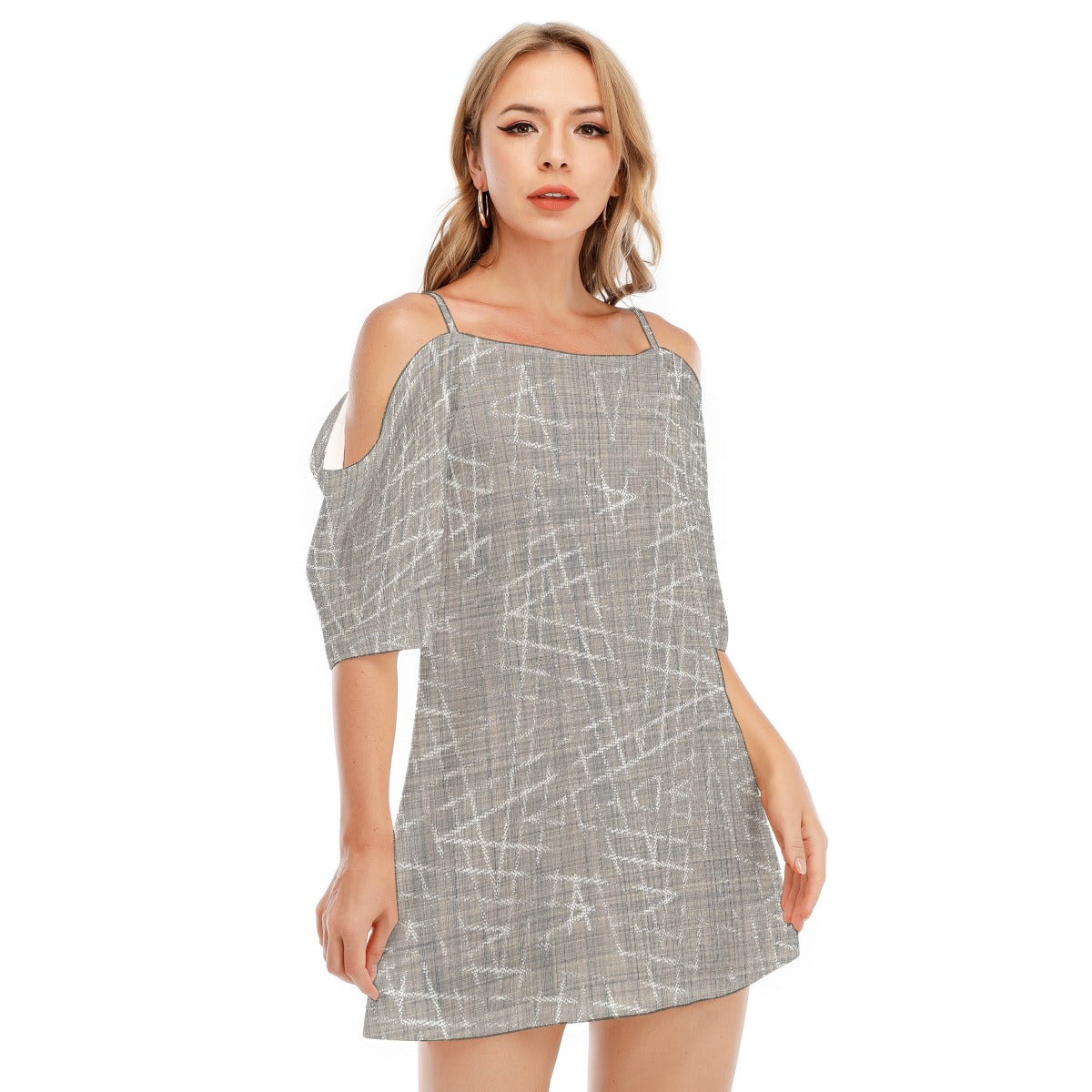 All-Over Print Women's Off-shoulder Cami Dress