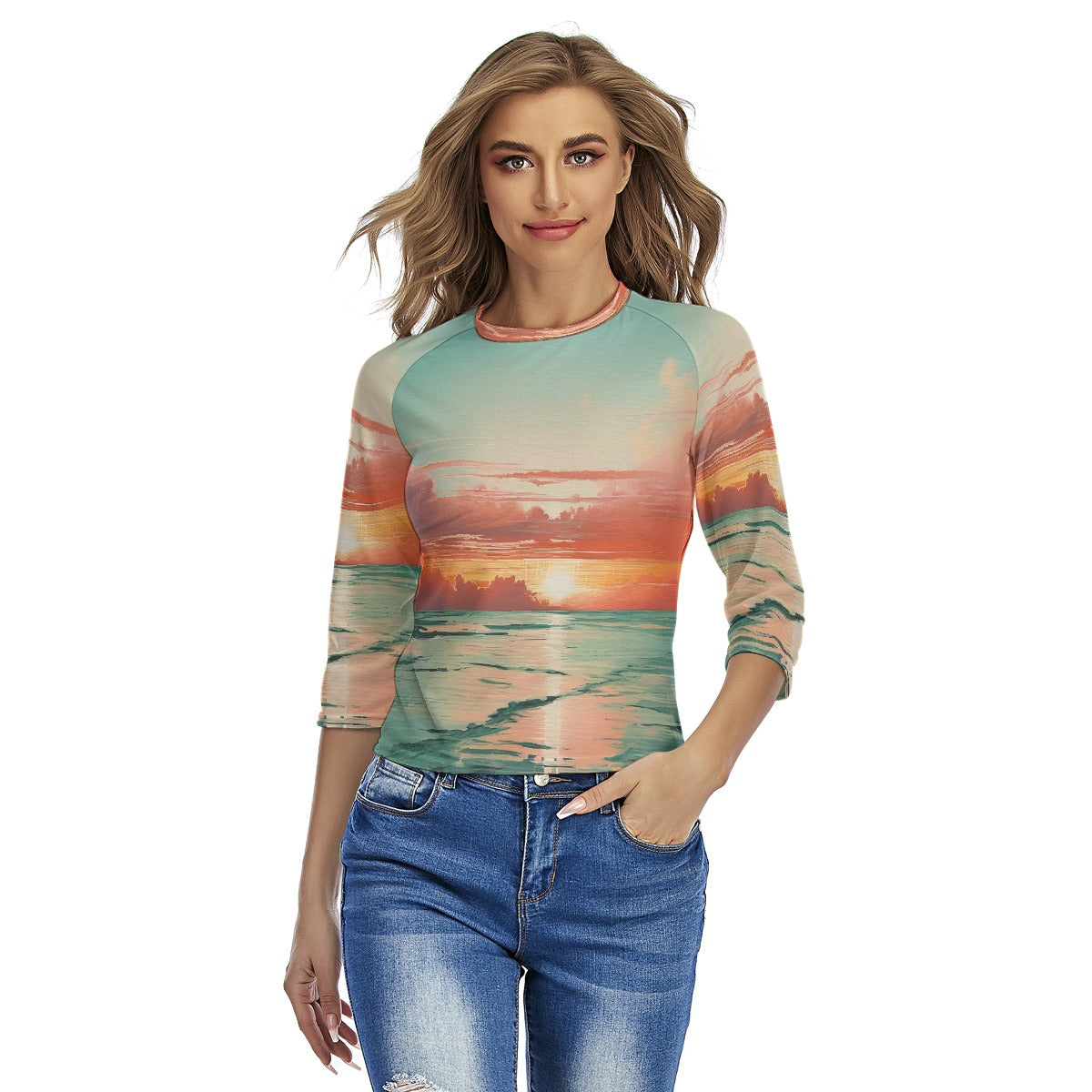 All-Over Print Women's Raglan Sleeves T-shirts