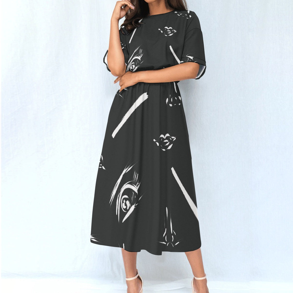 All-Over Print Women's Elastic Waist Dress