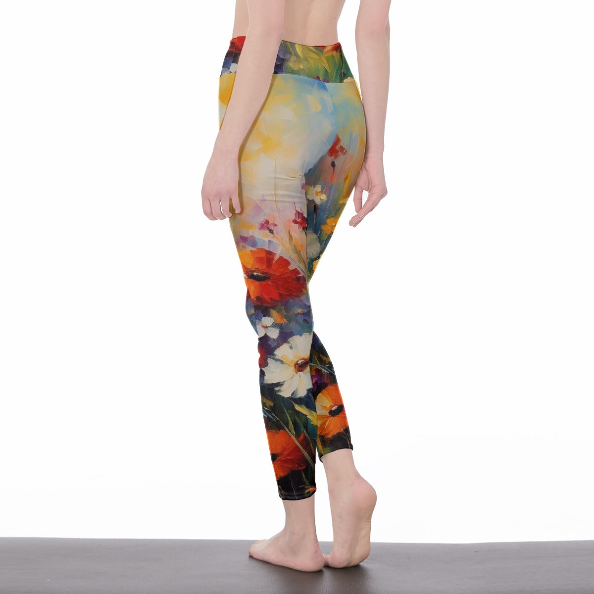 All-Over Print Women's High Waist Leggings | Side Stitch Closure