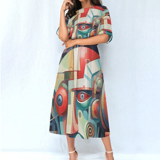 All-Over Print Women's Elastic Waist Dress