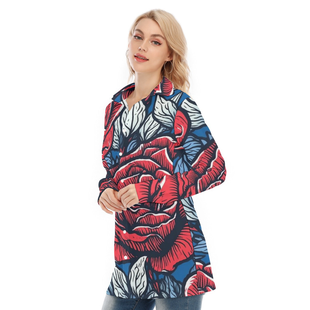 All-Over Print Women's Long Shirt