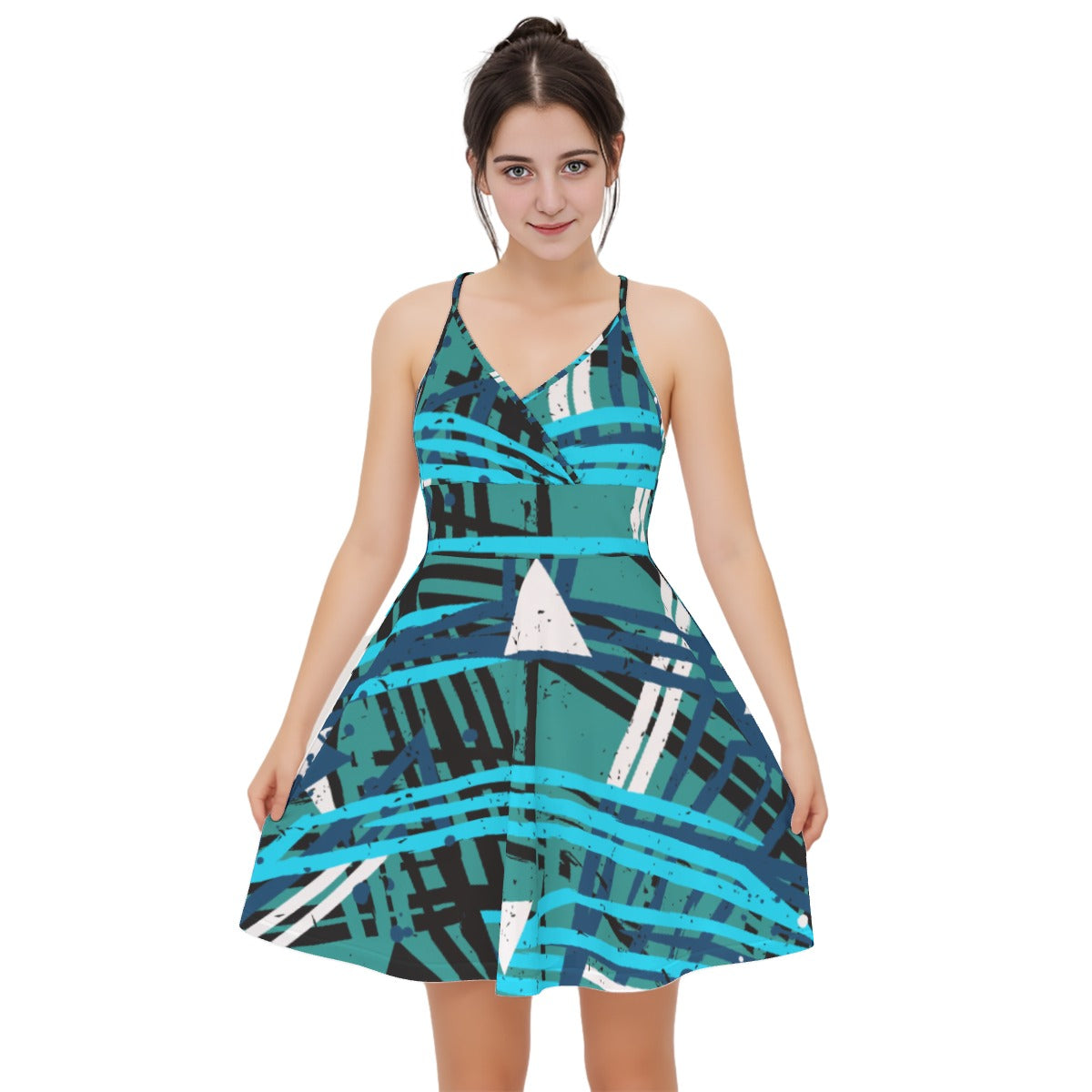 All-Over Print Women‘s Cross Cami Dress