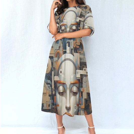 All-Over Print Women's Elastic Waist Dress