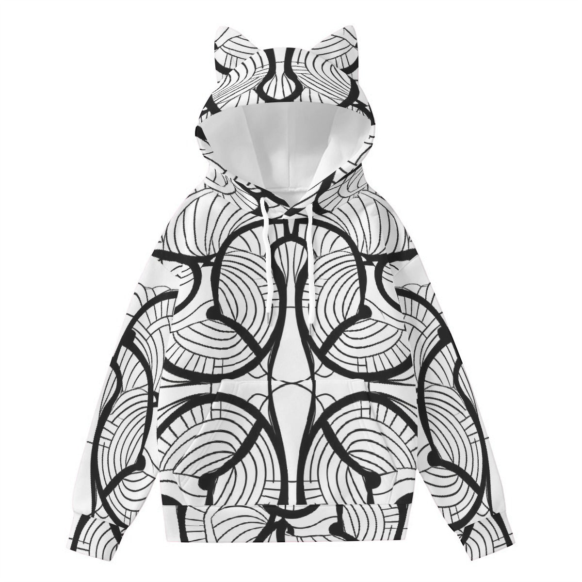 All-Over Print Women’s Hoodie With Decorative Ears