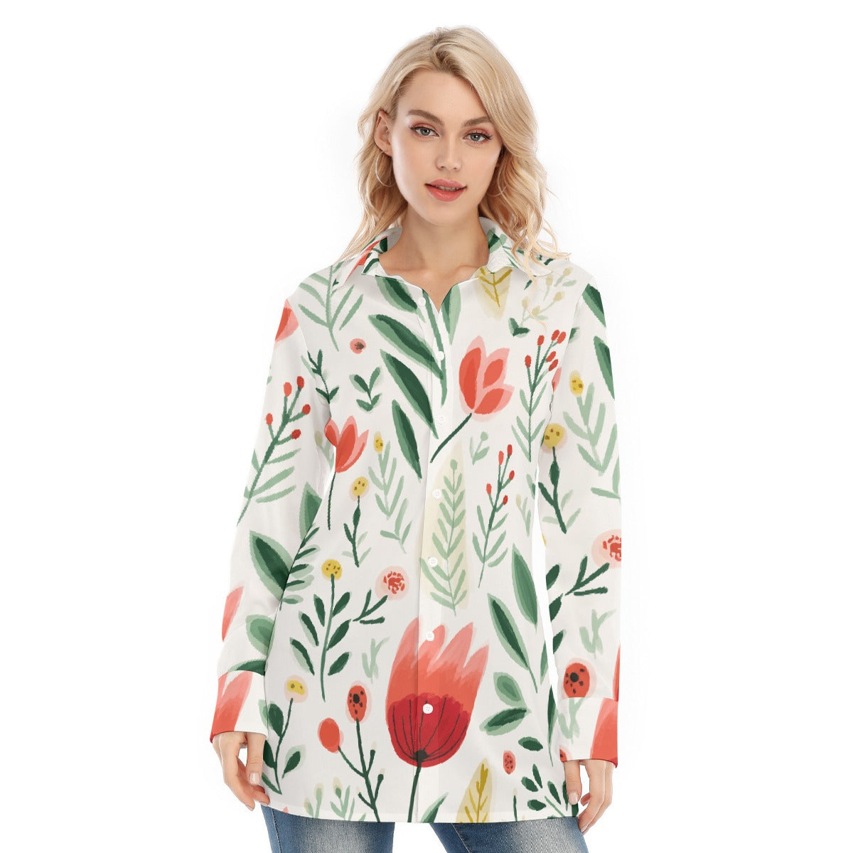 All-Over Print Women's Long Shirt