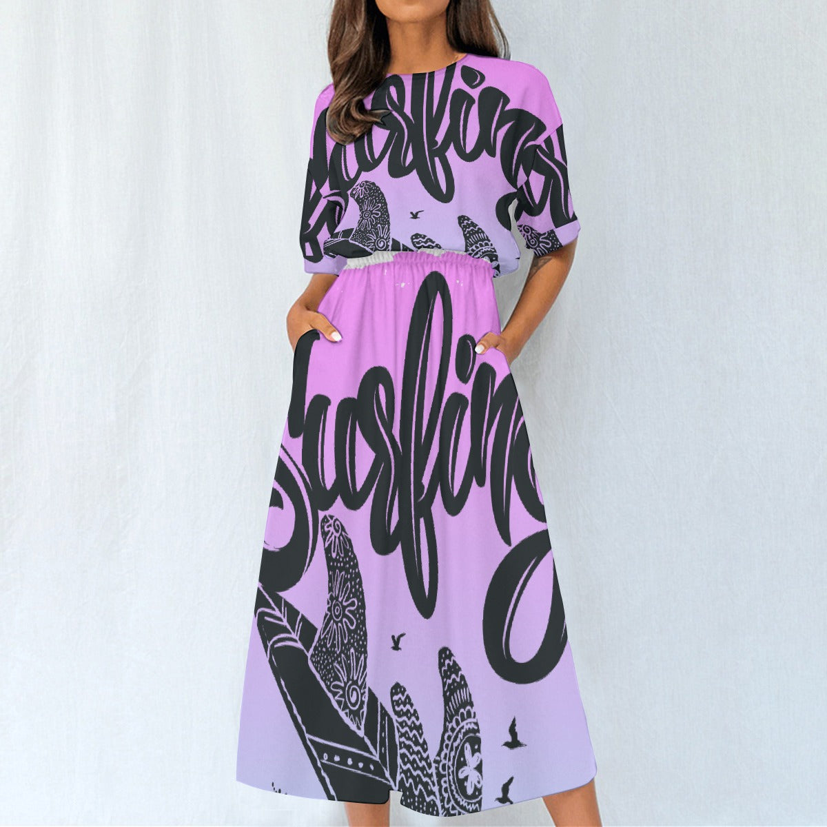 All-Over Print Women's Elastic Waist Dress