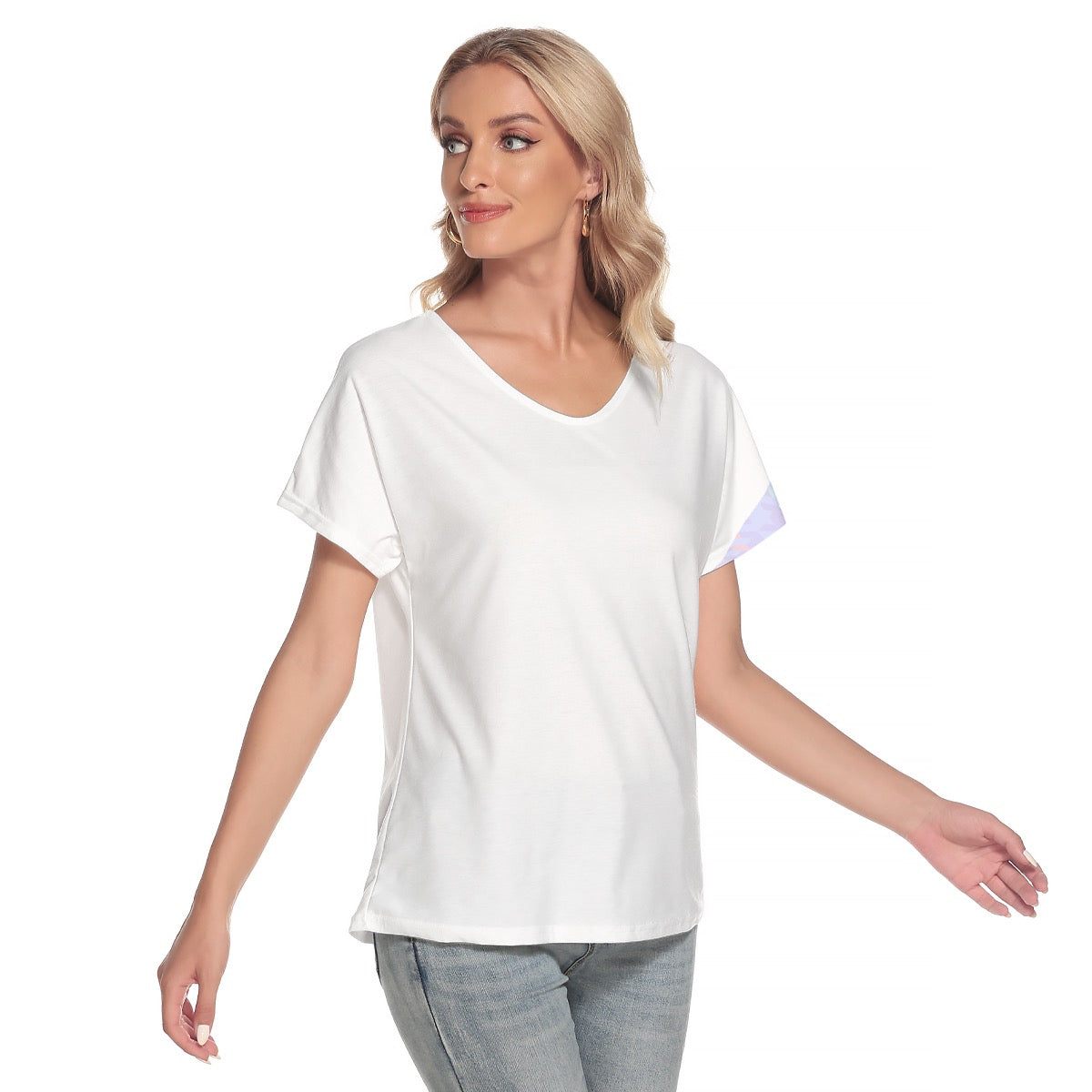 All-Over Print Women's Loose V-neck Short Sleeve T-shirt