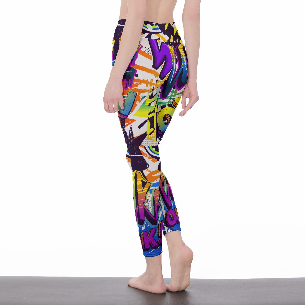 All-Over Print Women's High Waist Leggings | Side Stitch Closure