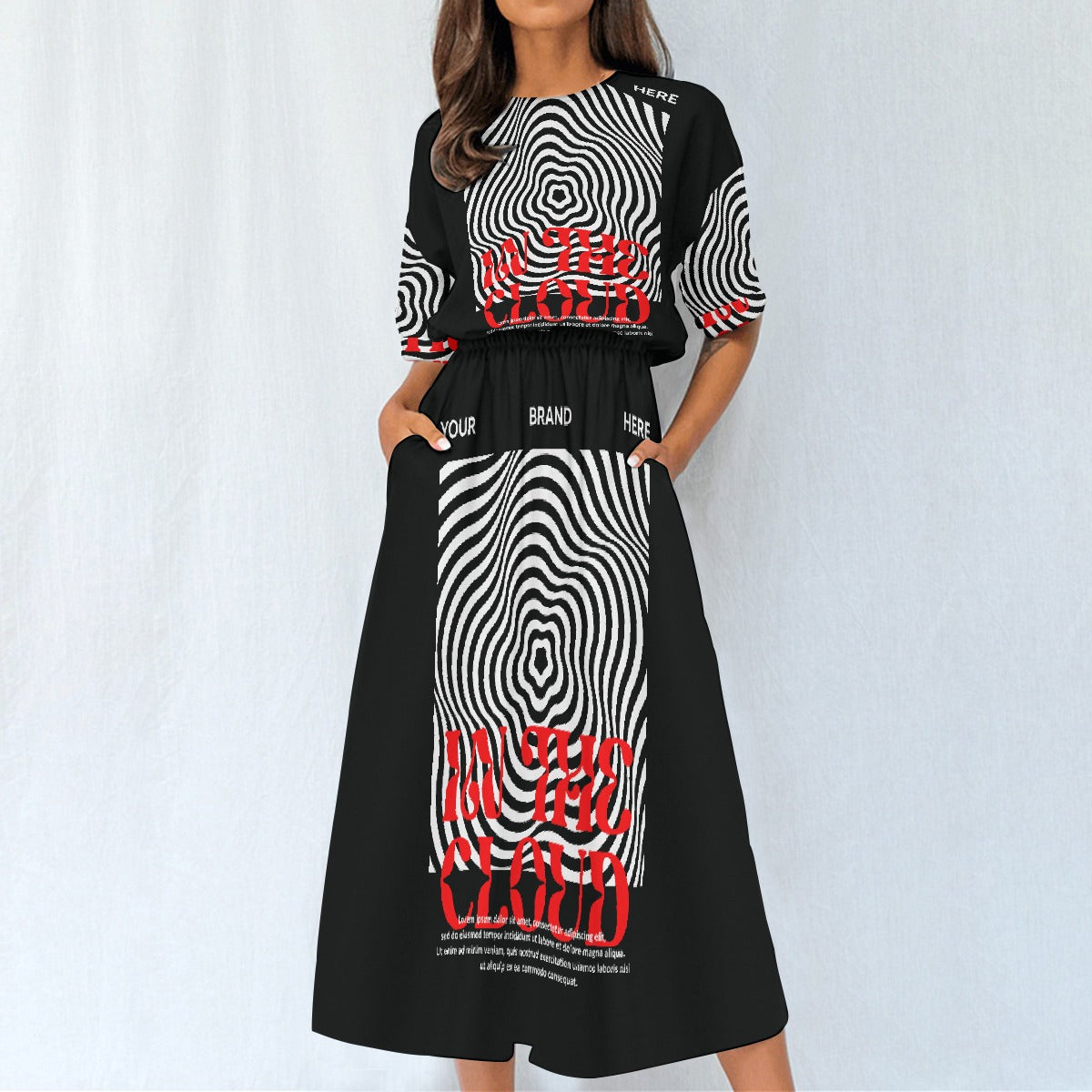 All-Over Print Women's Elastic Waist Dress