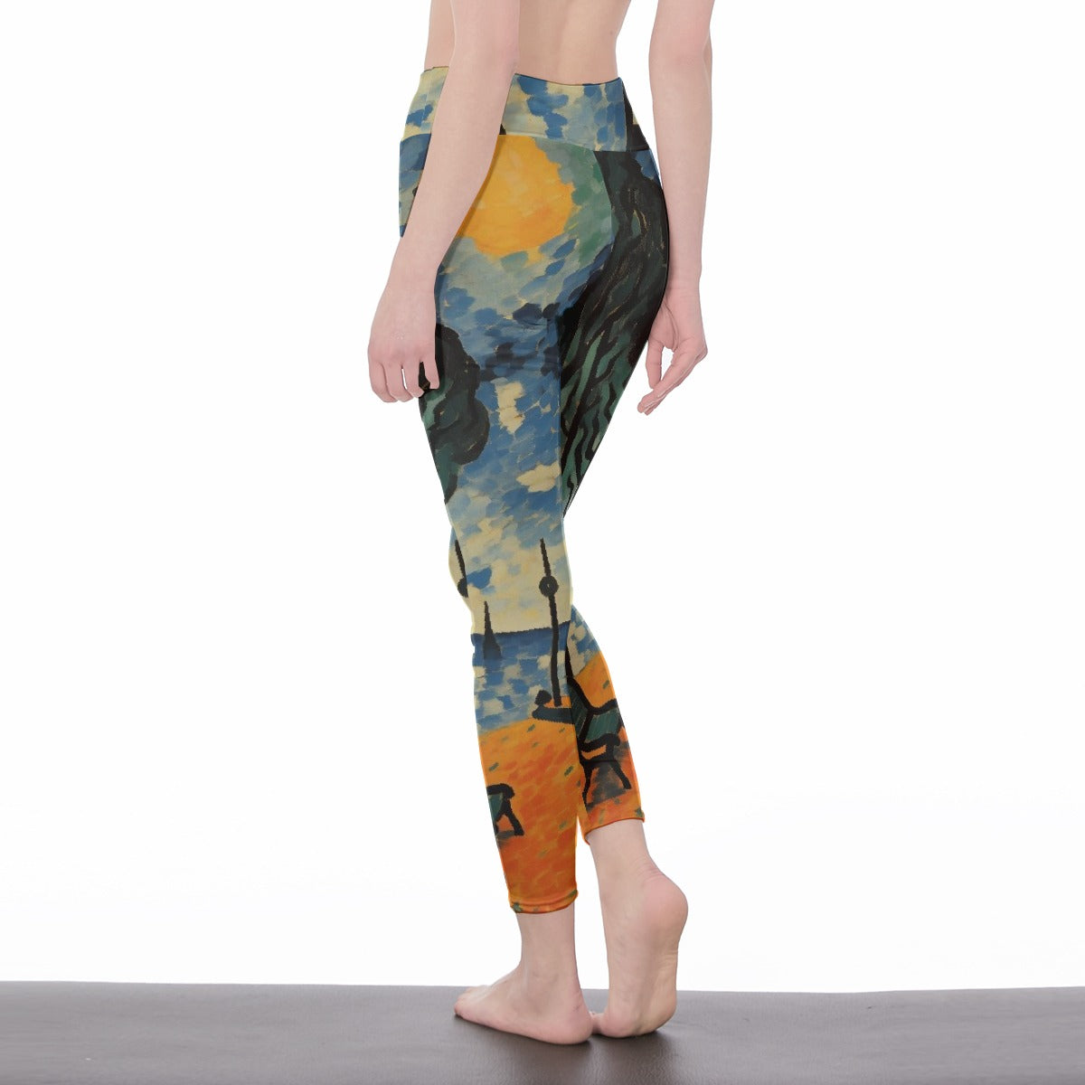 All-Over Print Women's High Waist Leggings | Side Stitch Closure