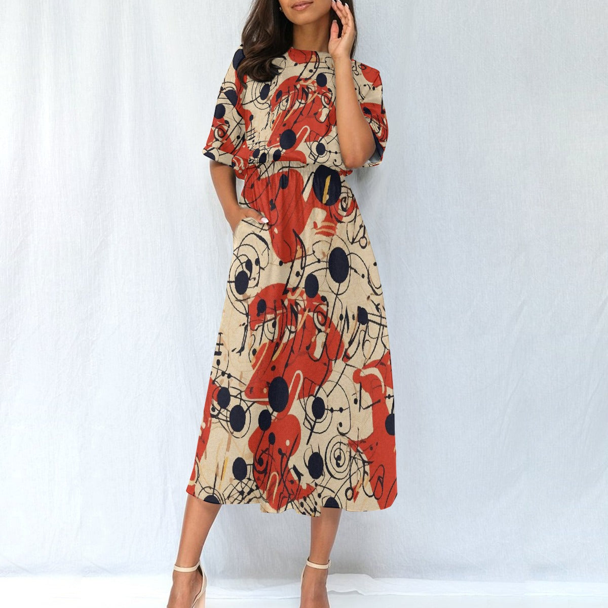 All-Over Print Women's Elastic Waist Dress