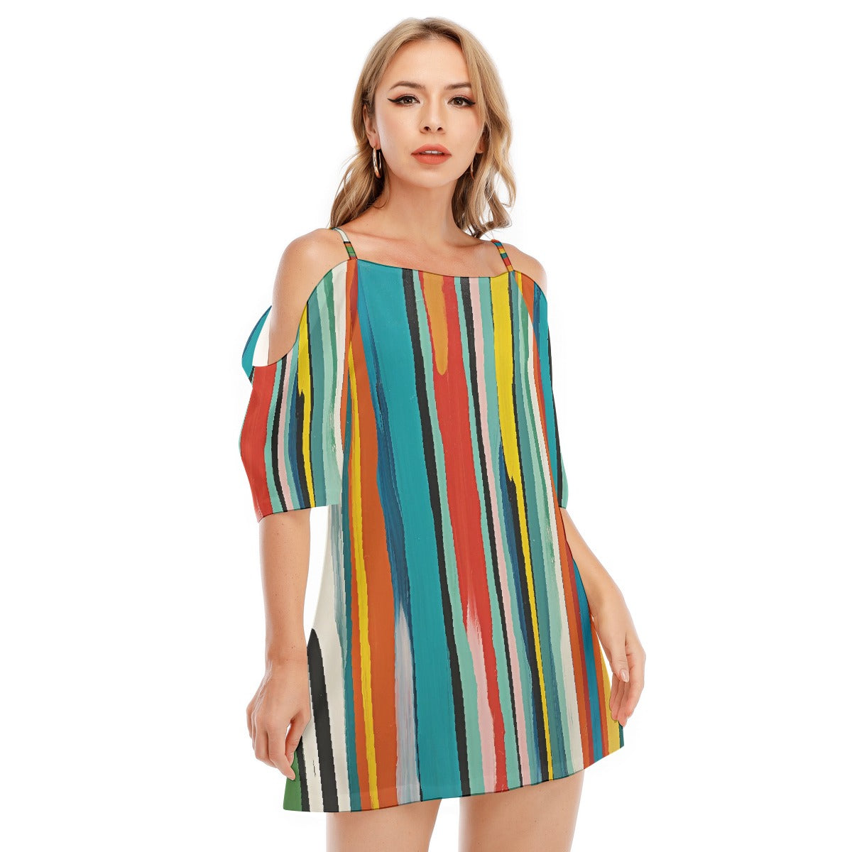 All-Over Print Women's Off-shoulder Cami Dress