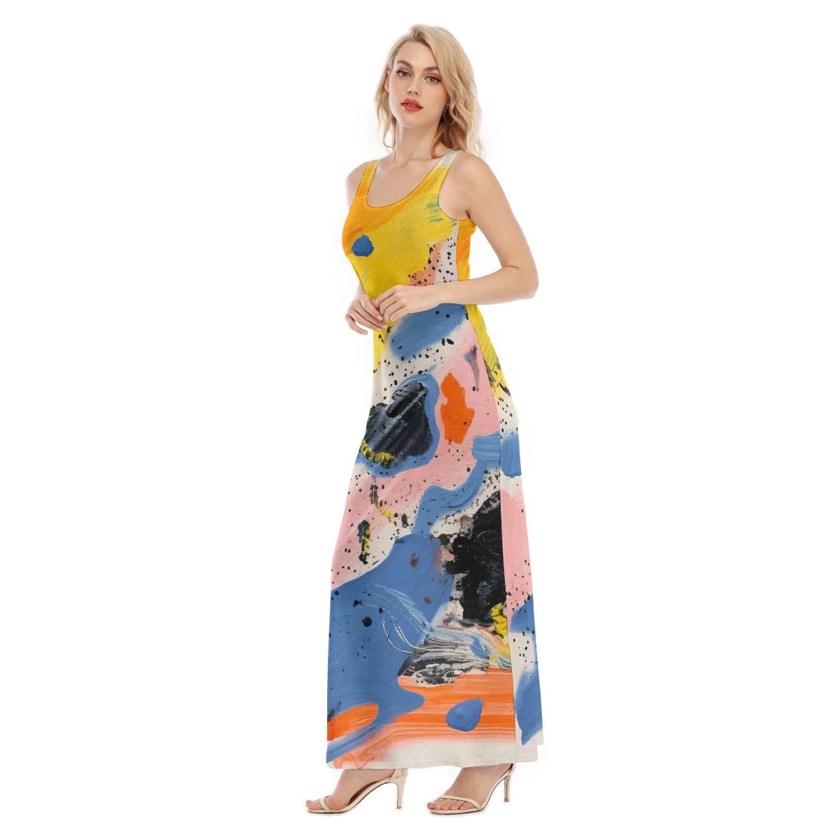 All-Over Print Women's Vest Dress | Length To Ankle