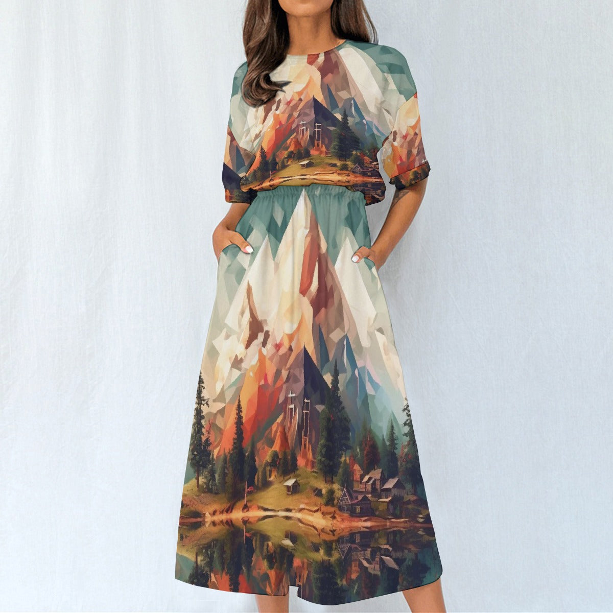 All-Over Print Women's Elastic Waist Dress