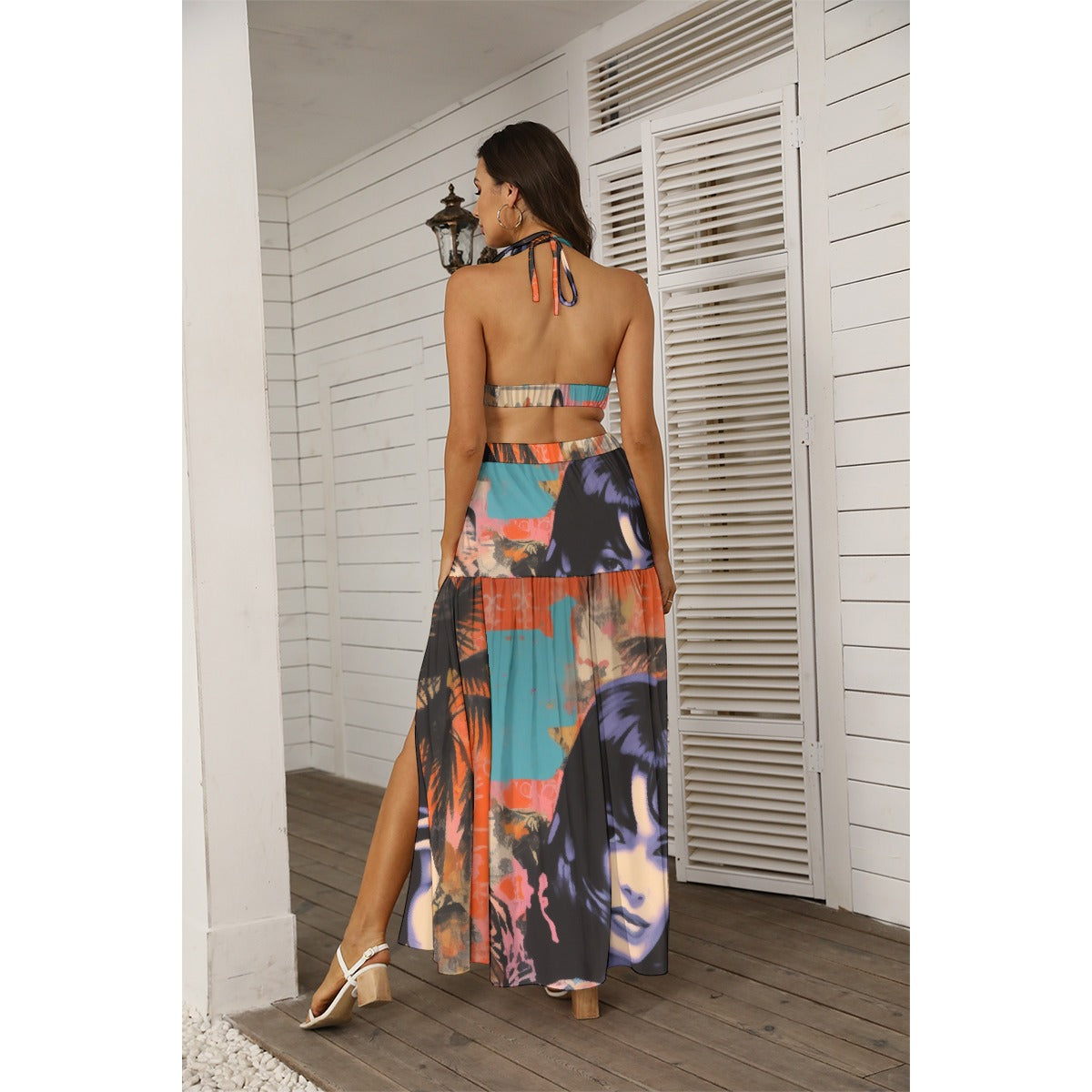 All-Over Print Women's Tie Back Wrap Dress