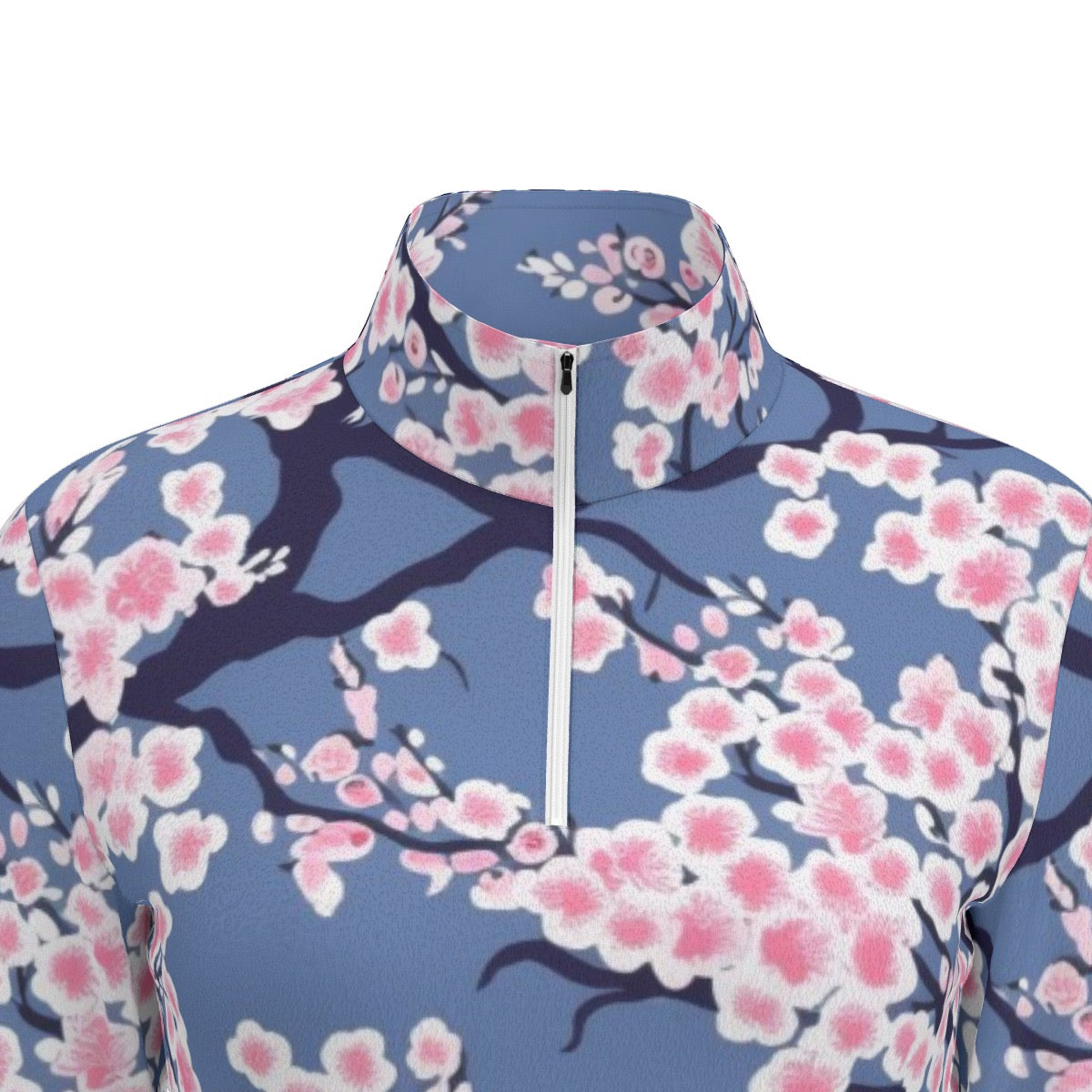 All-Over Print Women's Sports Collar Jersey With Long Sleeve