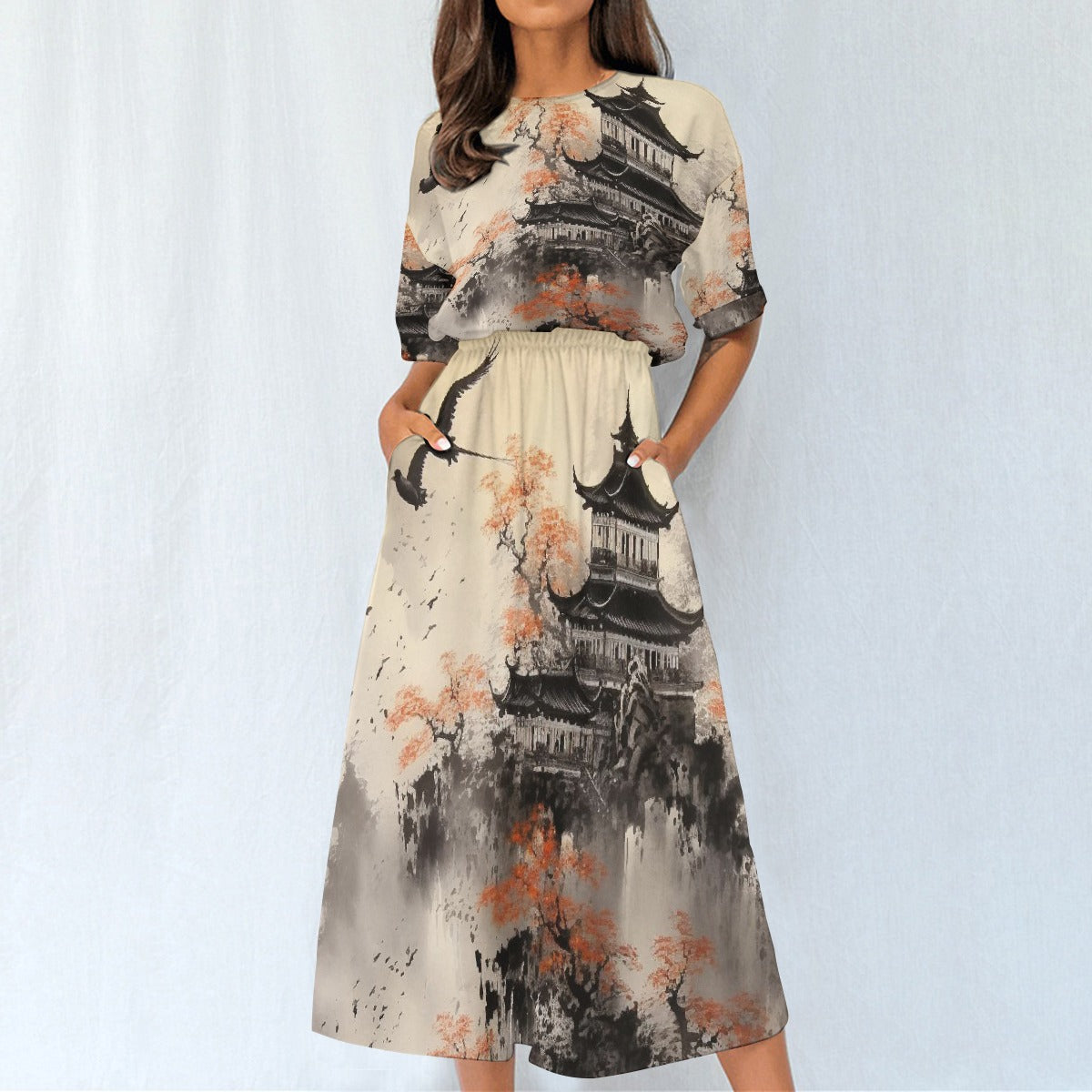 All-Over Print Women's Elastic Waist Dress