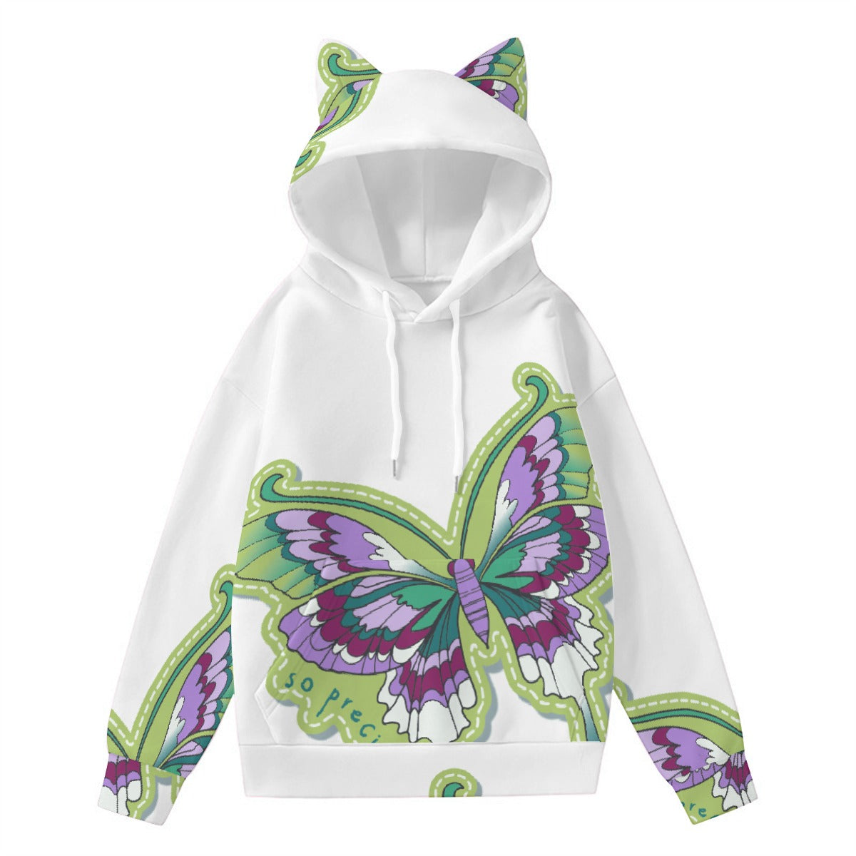 All-Over Print Women’s Hoodie With Decorative Ears