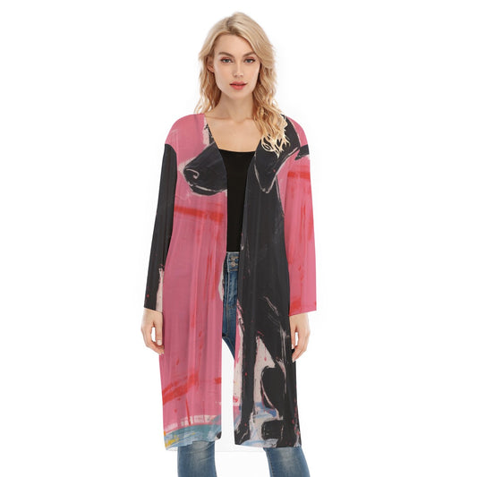 All- Over Print Women's Long Sleeve Mesh Cardigan