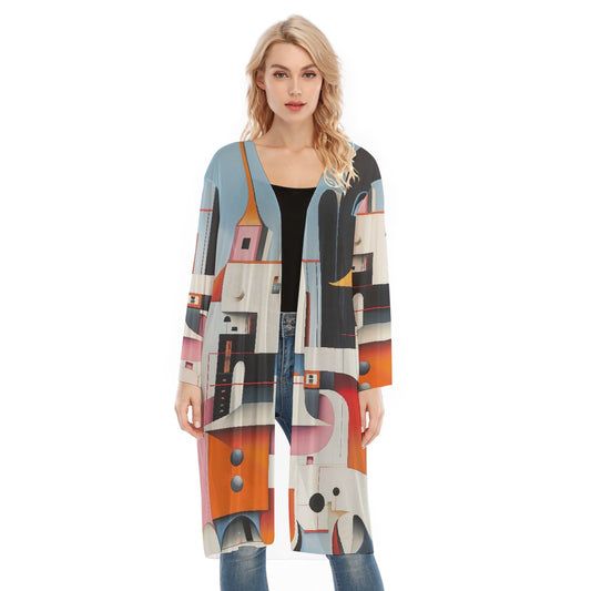 All- Over Print Women's Long Sleeve Mesh Cardigan