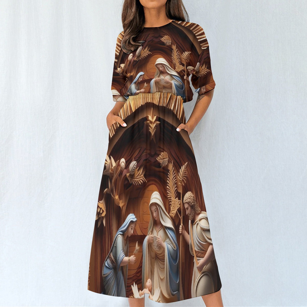 All-Over Print Women's Elastic Waist Dress