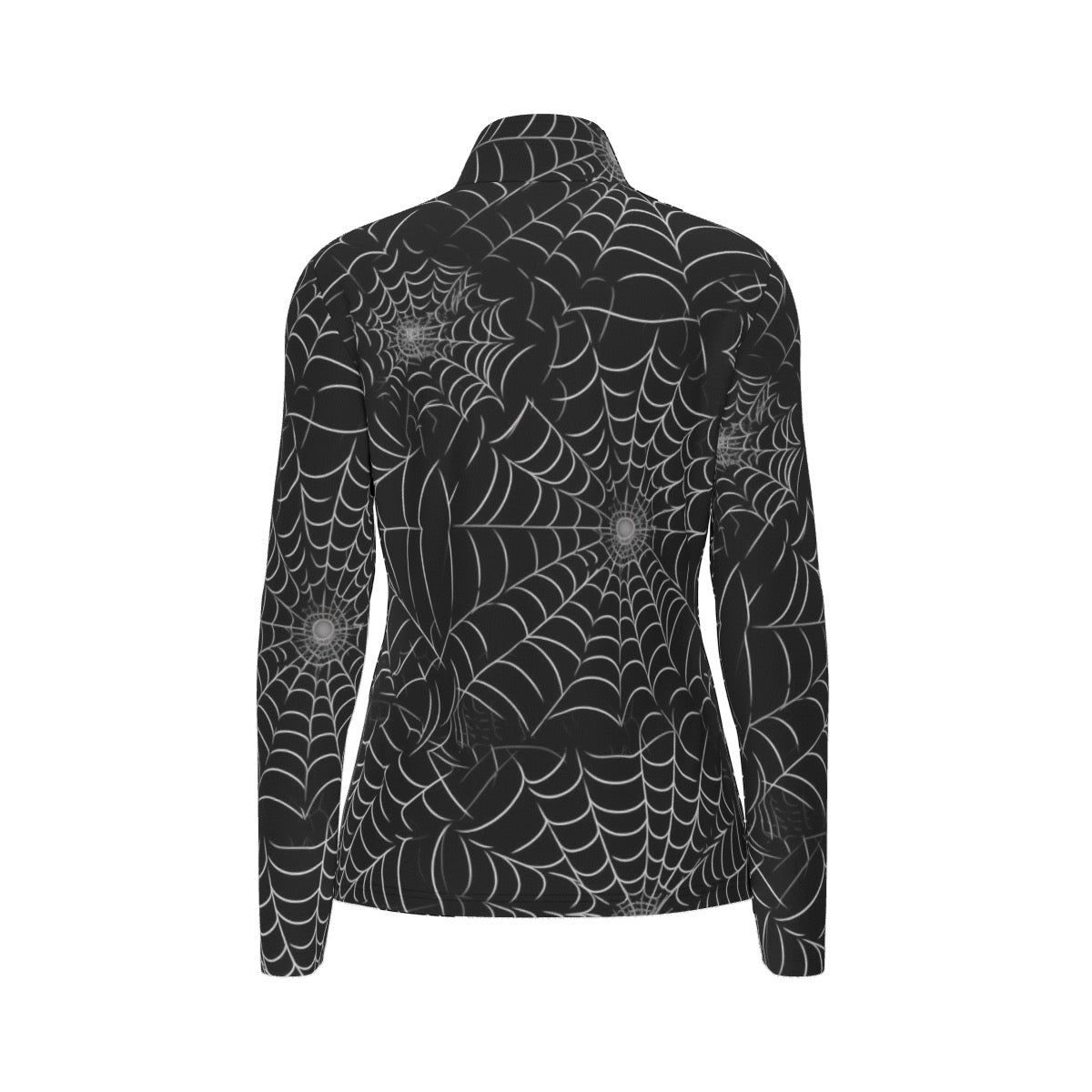 All-Over Print Women's Sports Collar Jersey With Long Sleeve