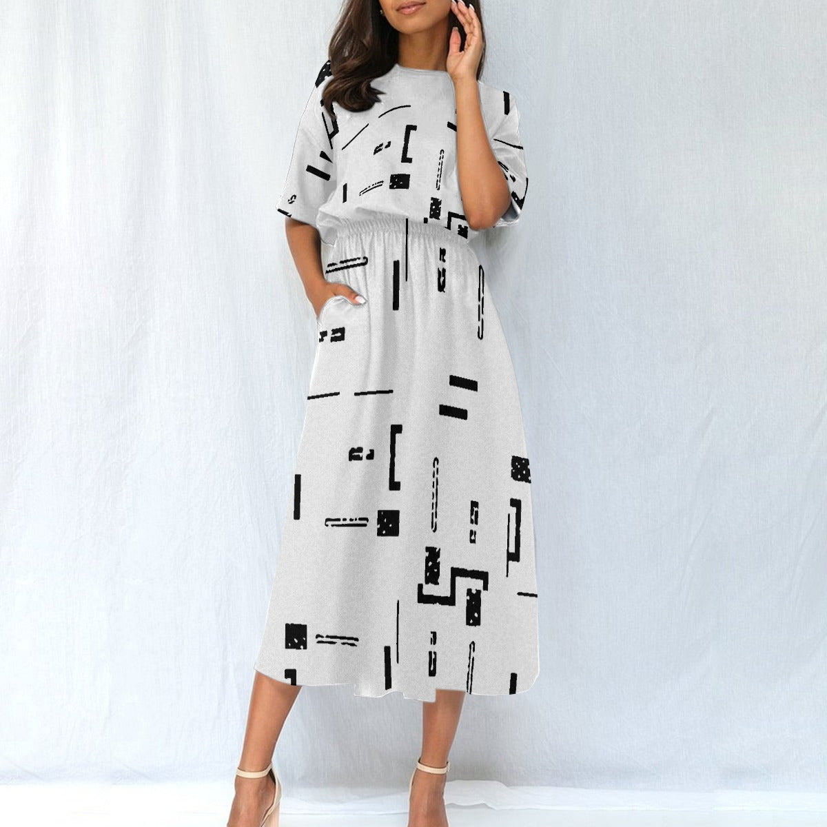 All-Over Print Women's Elastic Waist Dress