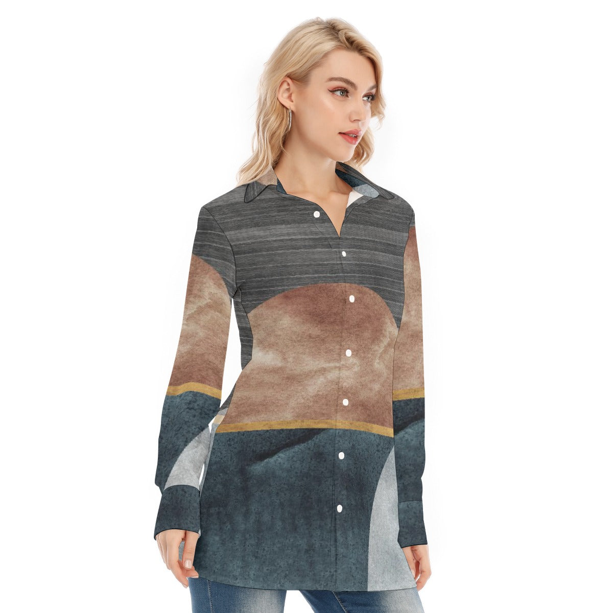 All-Over Print Women's Long Shirt