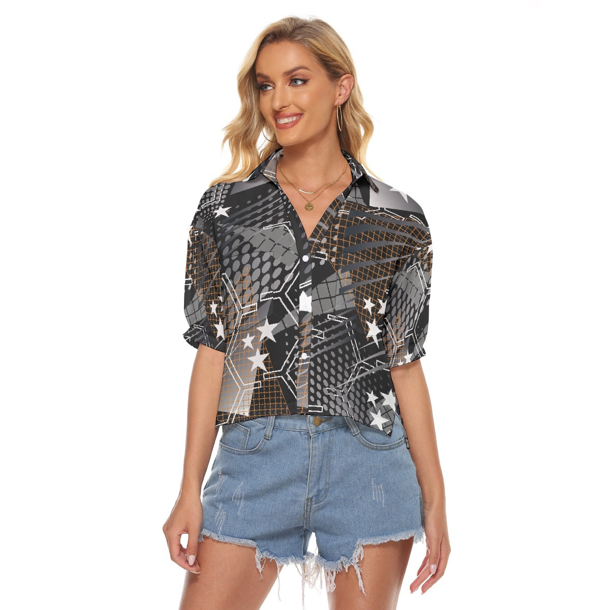 All-Over Print Women's V-neck Shirts